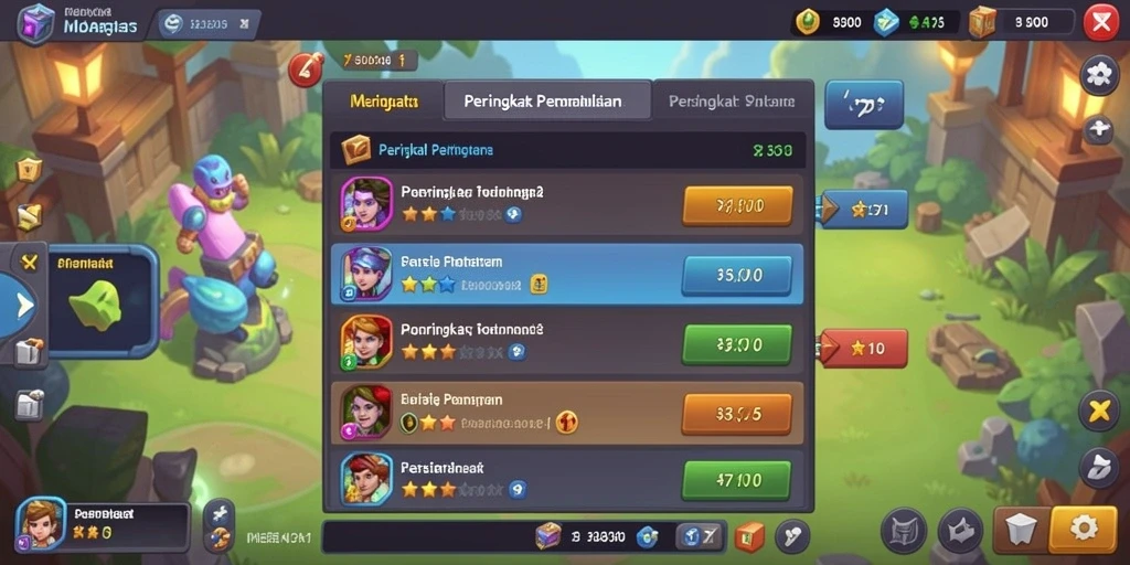 Tangkapan layar menampilkan upgrade karakter yang menarik.
